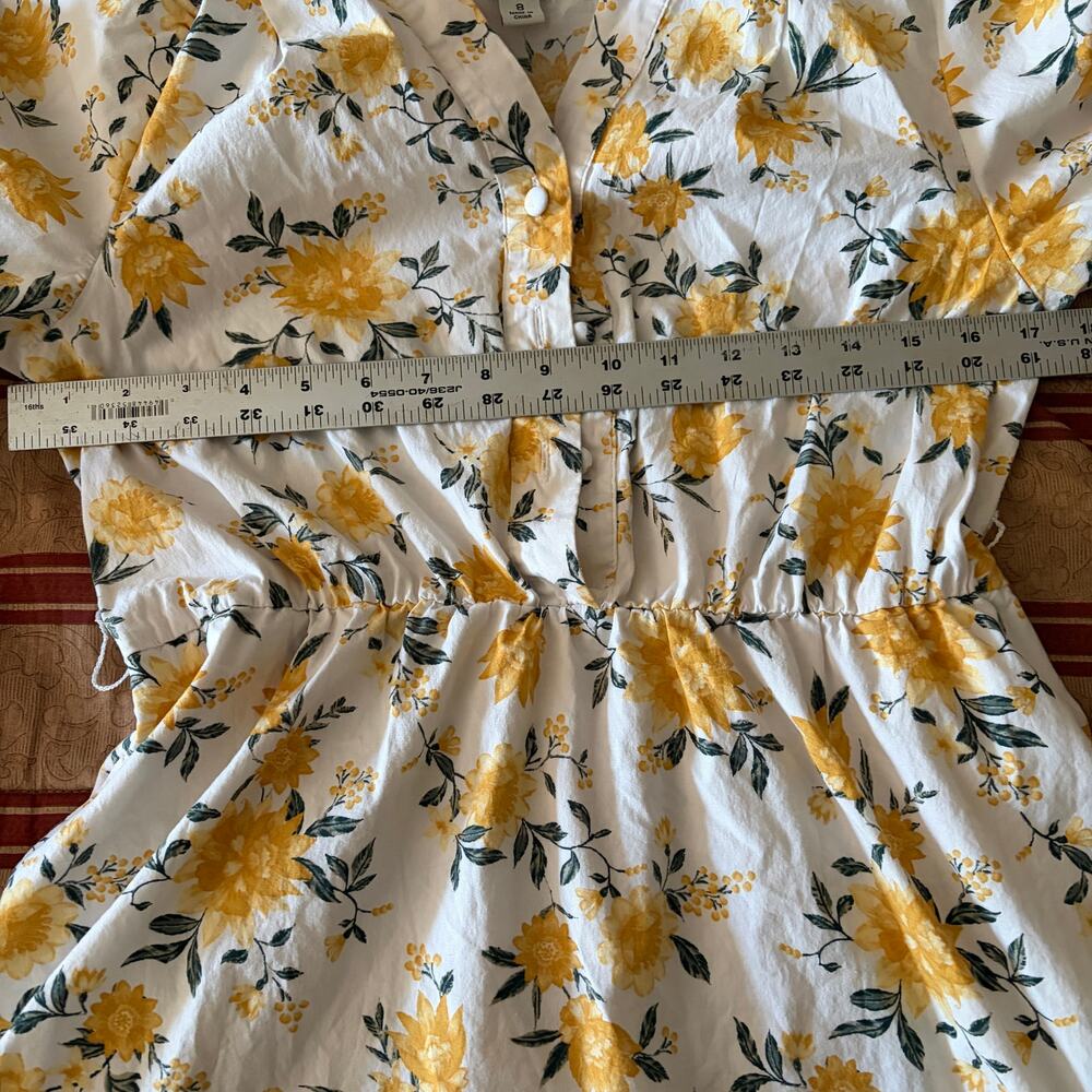 Joie Floral Tiered Puff Sleeve Amelian Mini dress Size 8 Cotton - Picture 9 of 11